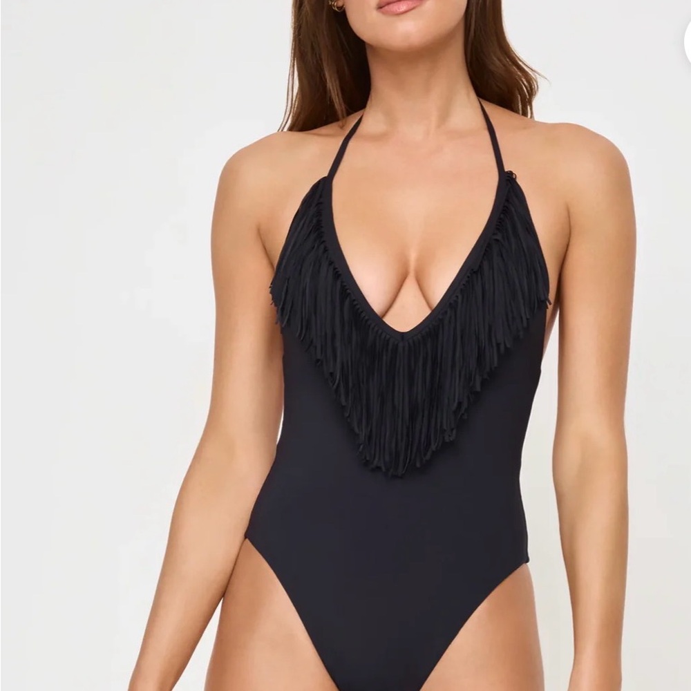 L*Space DESERT DAYS ONE PIECE SWIMSUIT BLACK NWT Sz Small